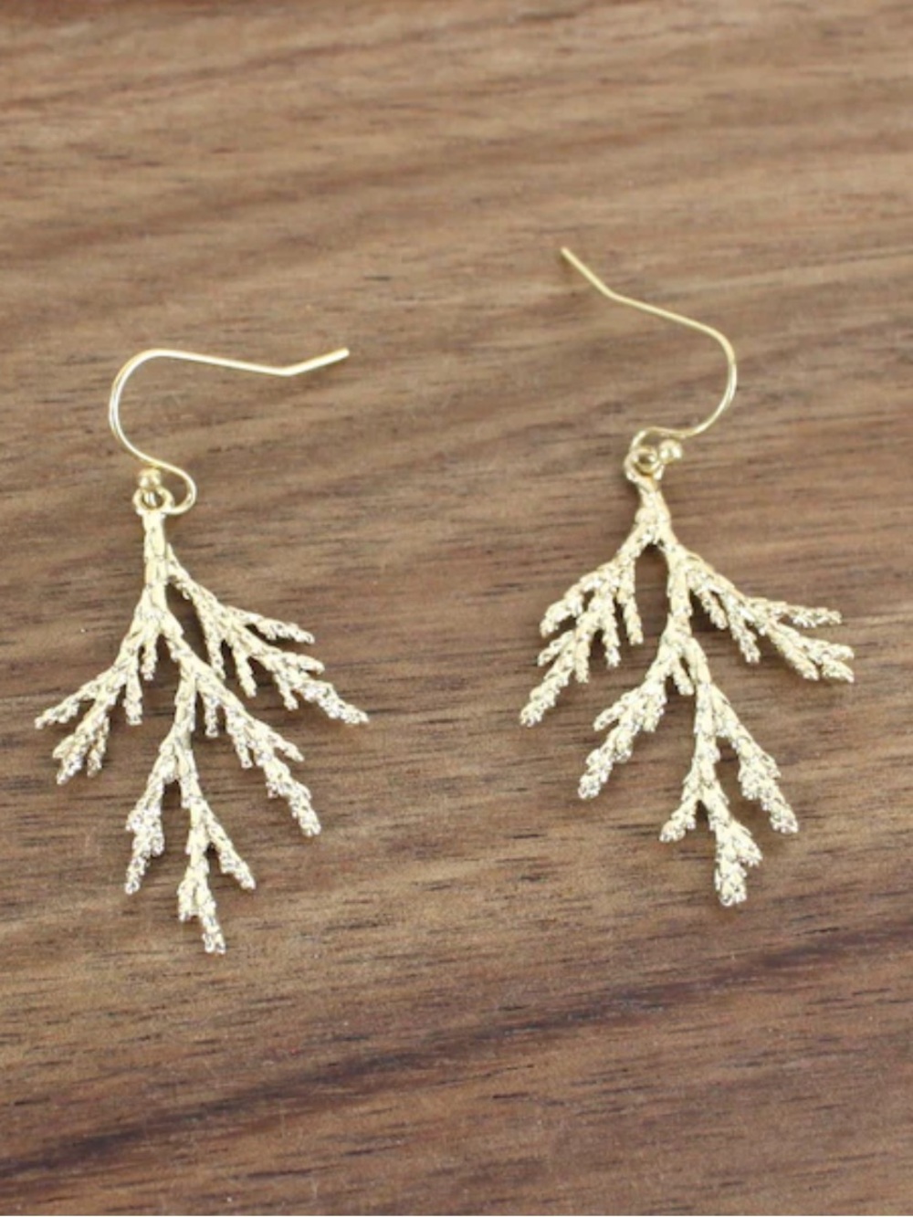 Pretty Persuasions Gold Conifer Brass Earrings